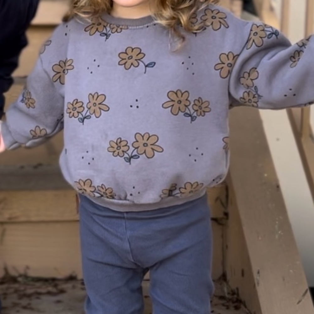 Zara Kids Floral Sweatshirt and Leggings Set - Picture 4 of 4
